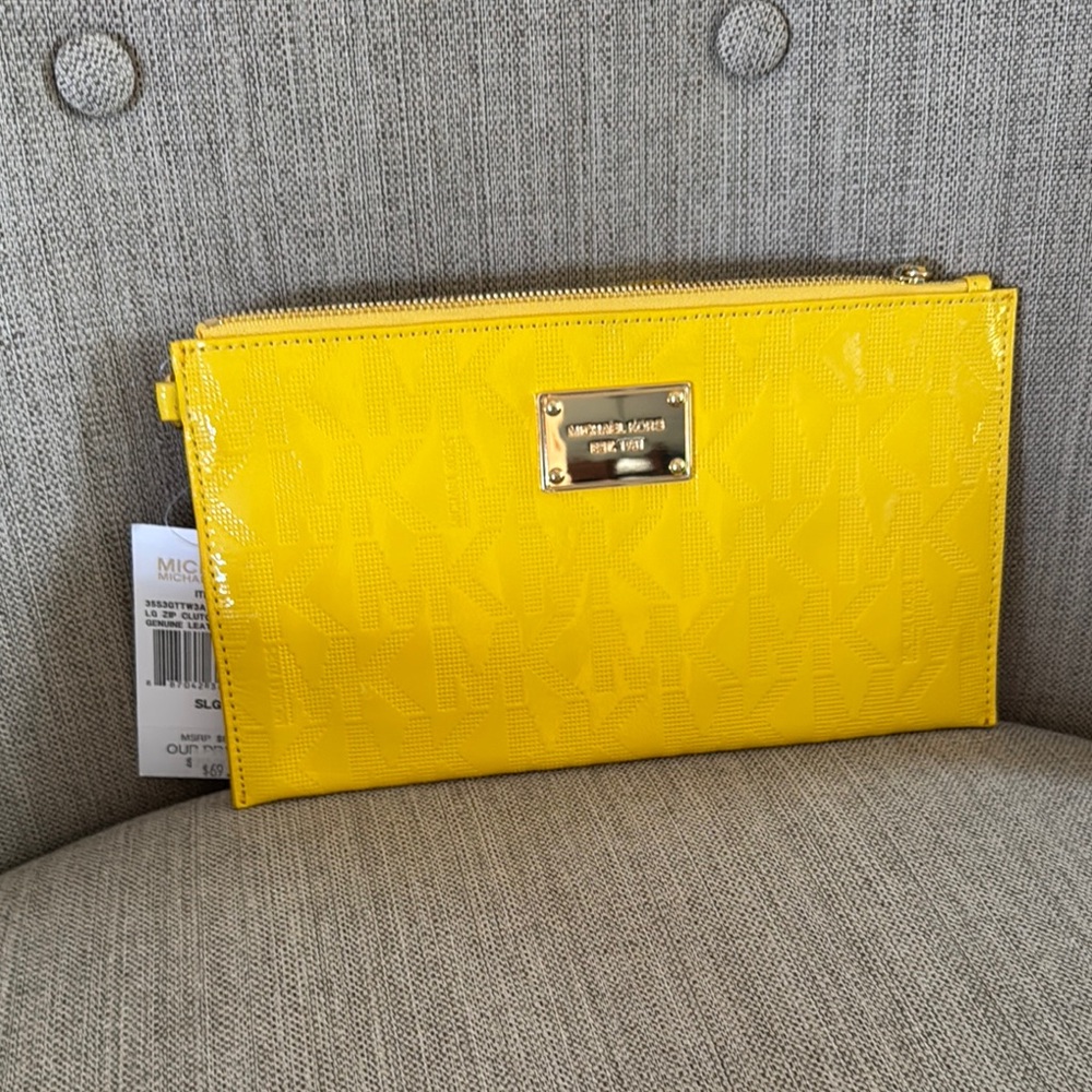 Michael Kors Yellow Clutch Bag
